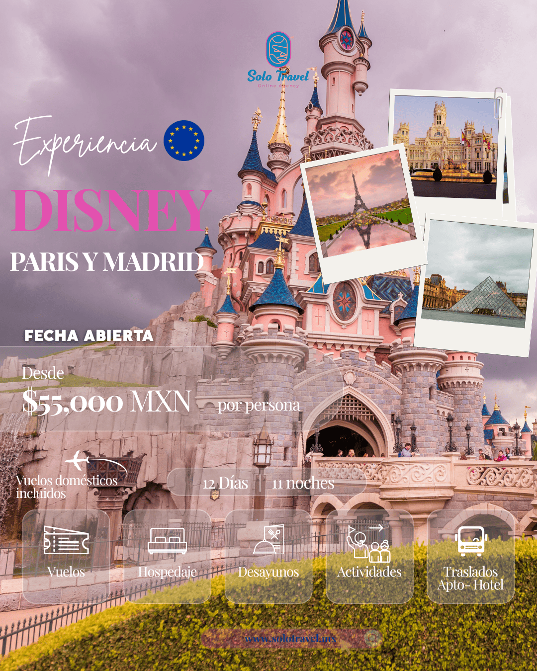 Paquete de viaje a Disney Paris & Madrid