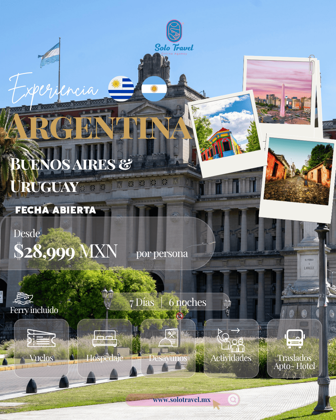 Paquete de viaje a Argentina - Buenos Aires con Uruguay