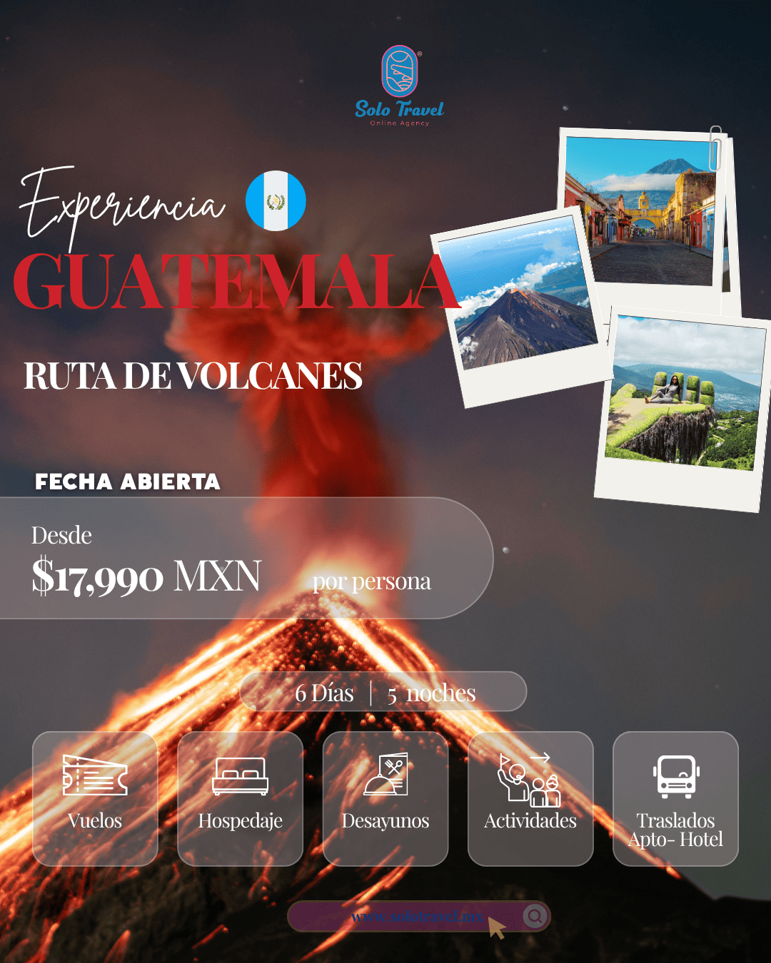 Paquete de viaje a Guatemala - Ruta de Volcanes