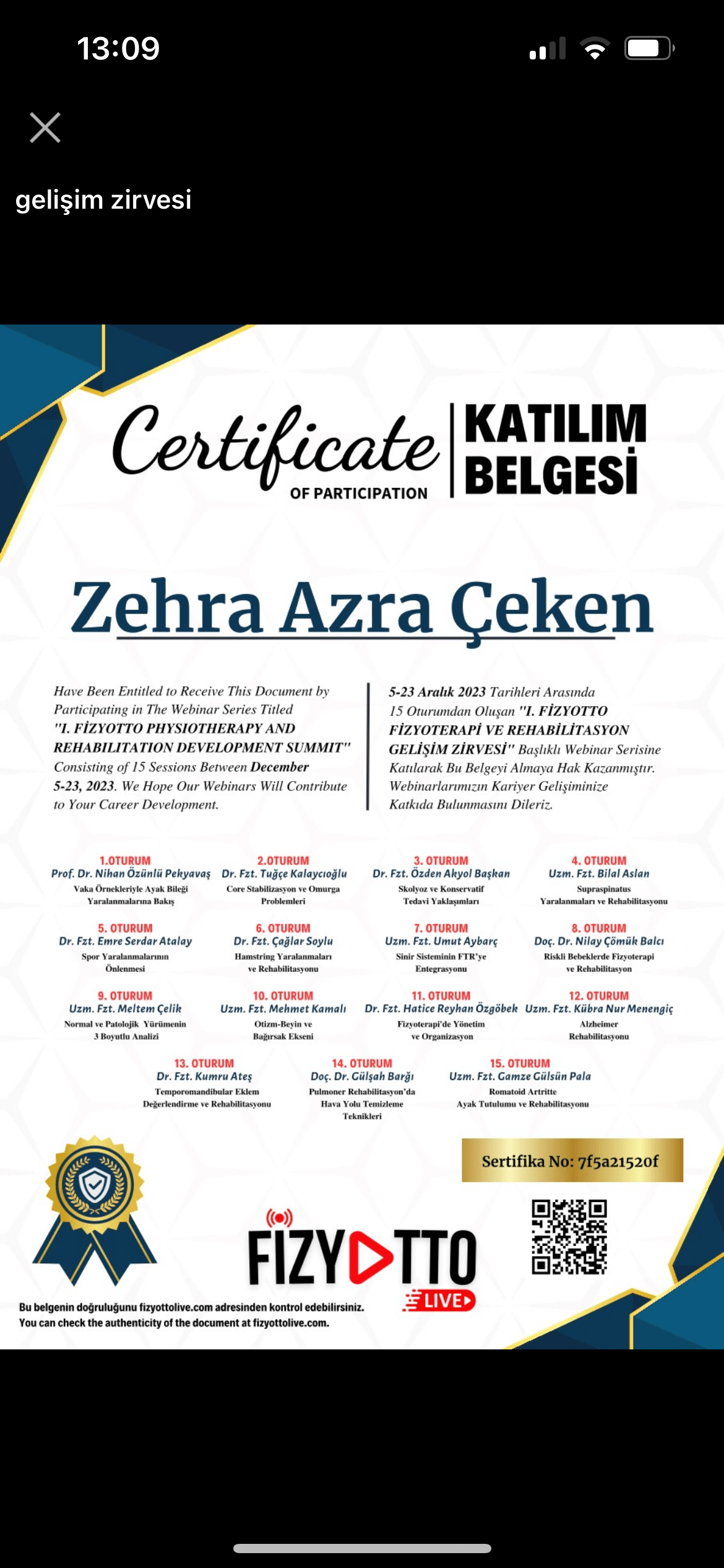 Fizyoterapi ve Rehabilitasyon Gelişim Zirvesi