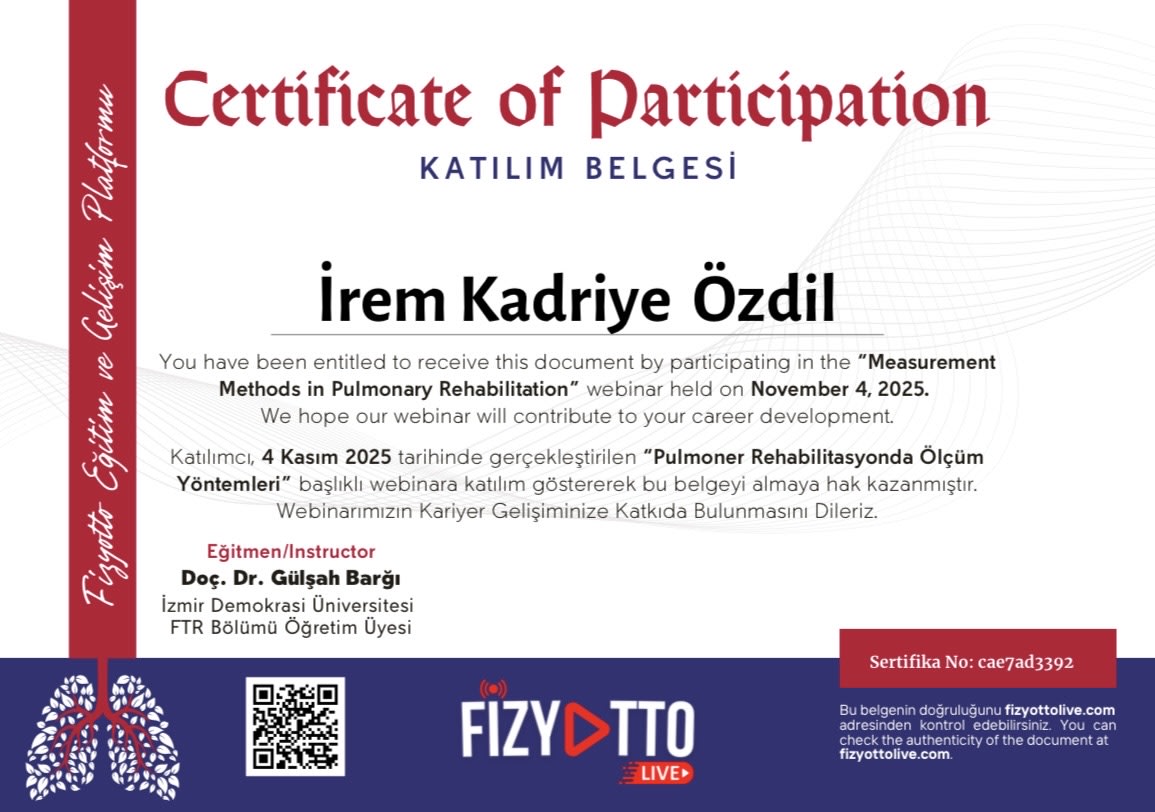 Pulmoner Rehabilitasyonda Ölçüm Yöntemleri