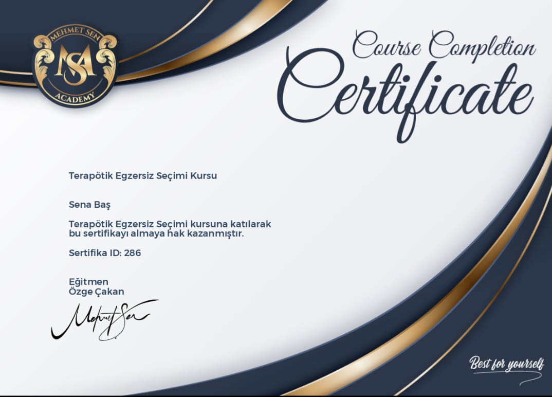 Terapötik Egzersiz Seçimi Kursu
