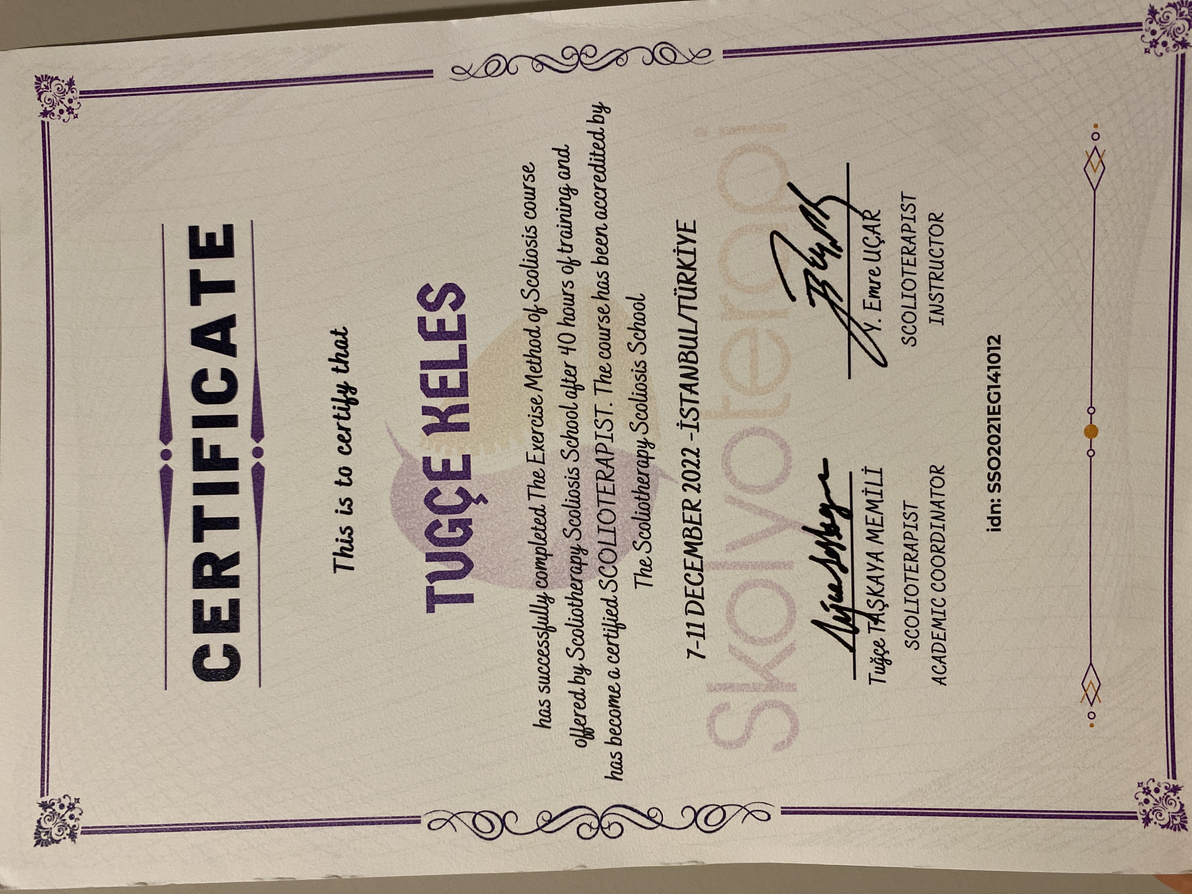 3 Boyutlu Skolyoz Tedavisi -Skolyoterapi