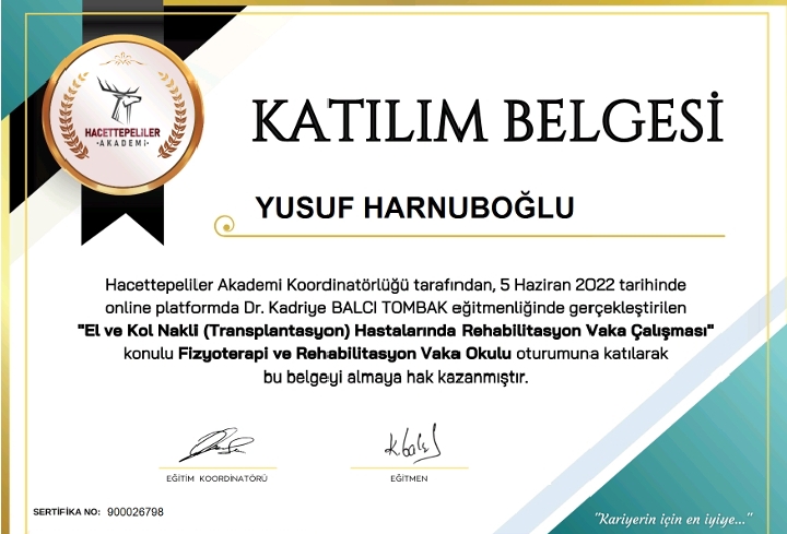 El ve Kol Nakli(Transplantasyon) Hastalarında Rehabilitasyon Vaka Çalışması