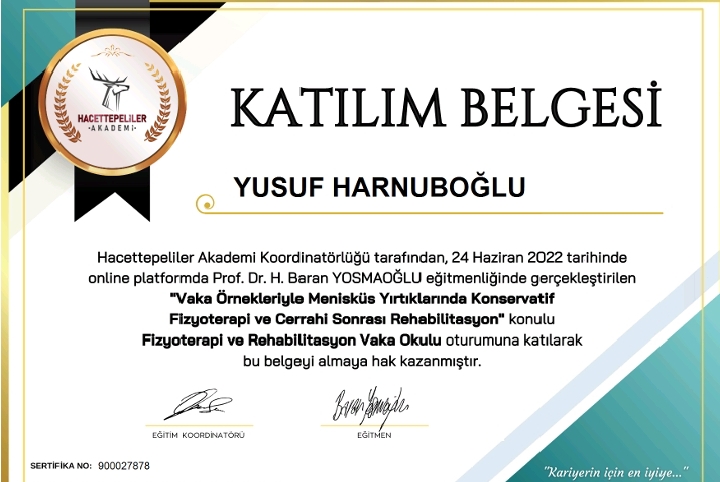 Vaka Örnekleriyle Menisküs Yırtıklarında Konservatif Fizyoterapi ve Cerrahi SonrasıRehabilitasyon