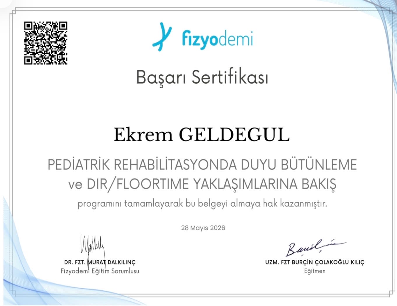 Pediatrik rehabilitasyondan duyu bütünleme floortime