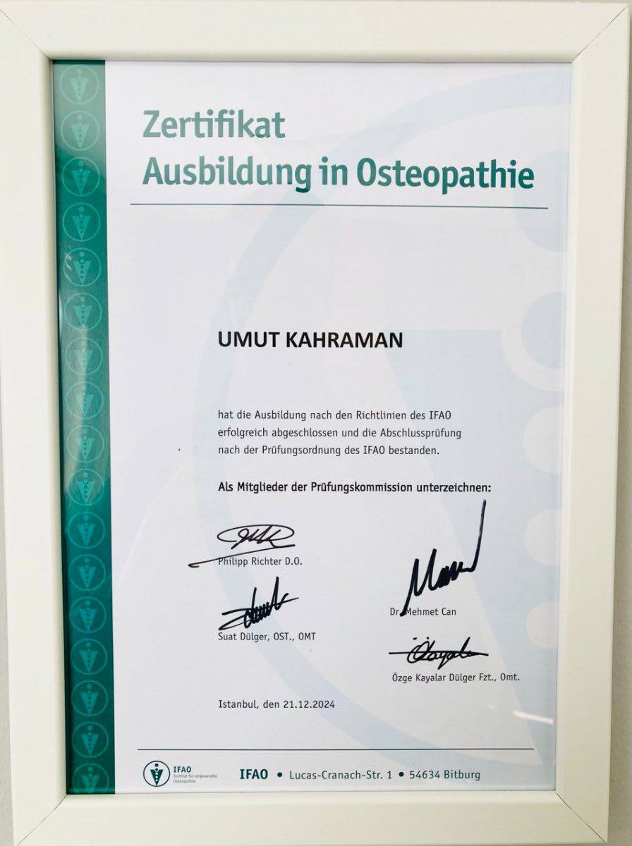 Osteopati Eğitim Diploması