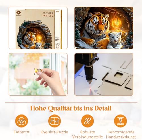 Vue 3 de Puzzle En Bois Adulte