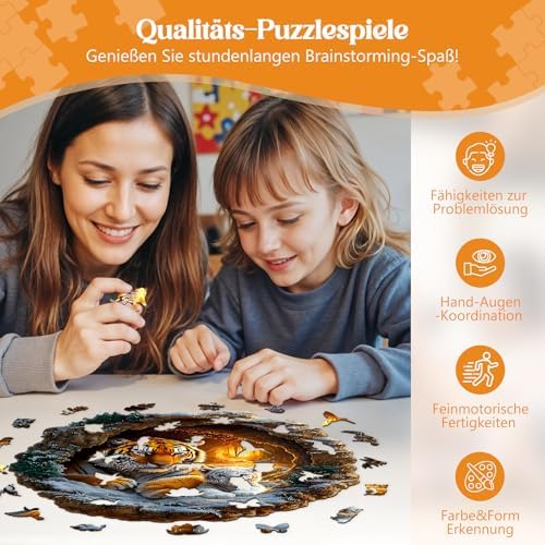 Vue 6 de Puzzle En Bois Adulte