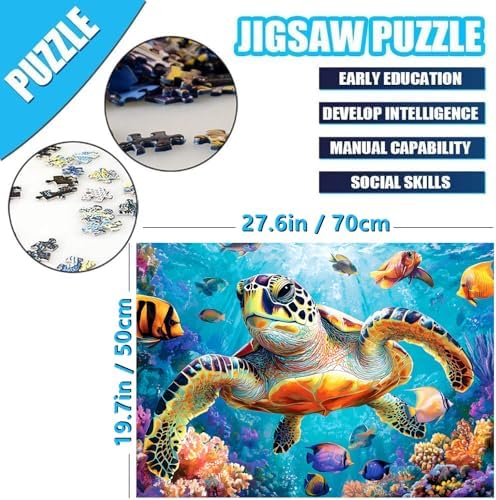 Vue 4 de Puzzle Adulte Pieces Tortue