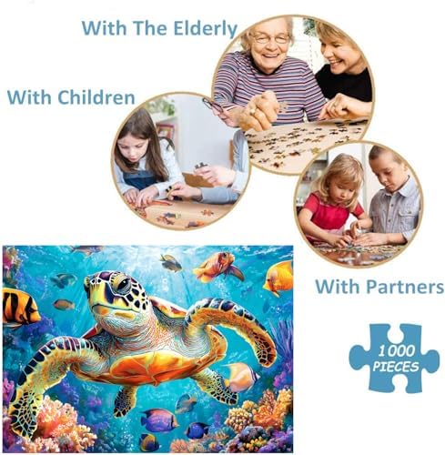 Vue 6 de Puzzle Adulte Pieces Tortue
