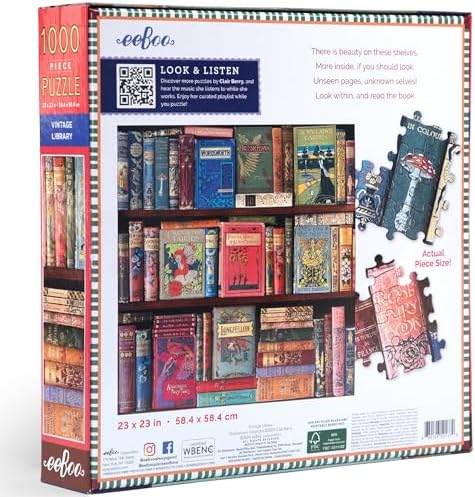 Vue 2 de Eeboo Bibliotheque Vintage Puzzle
