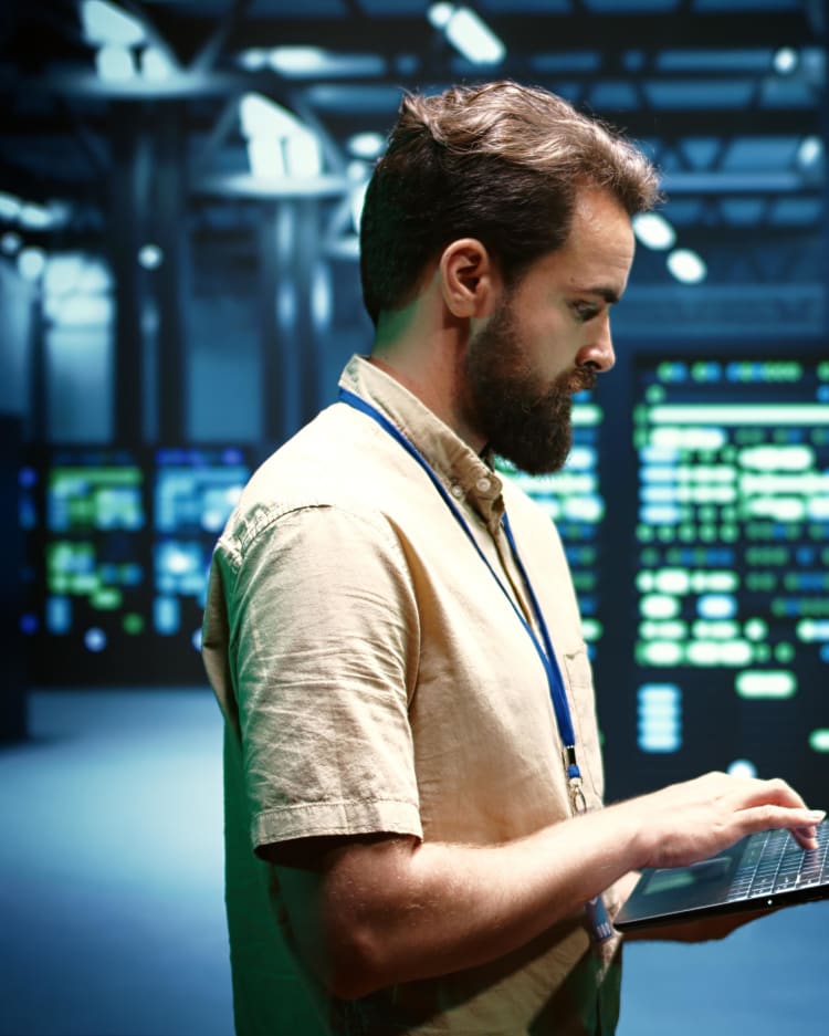 It-operator in data centre. Polygon helps to prevent and recover from a property damage.
