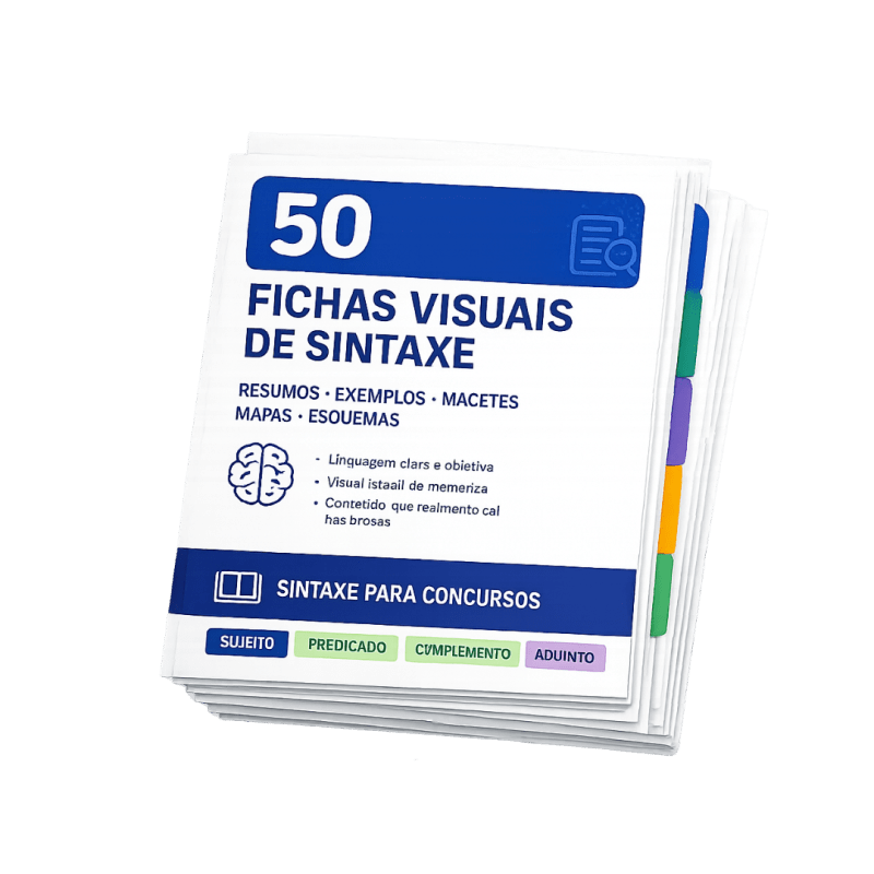 50 Fichas Visuais de Sintaxe – Conteúdo do Produto