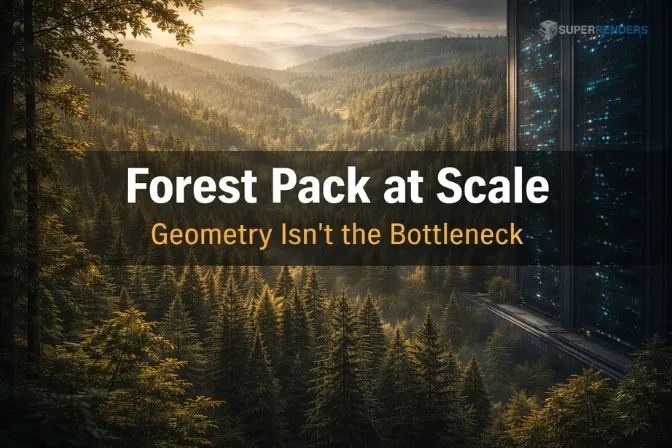 Optimize Forest Pack 3ds Max: Large Scene Rendering - Super Renders Farm