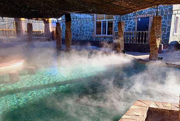 Состав воды и свойства at Горячие источники Чунджа, Kazakhstan