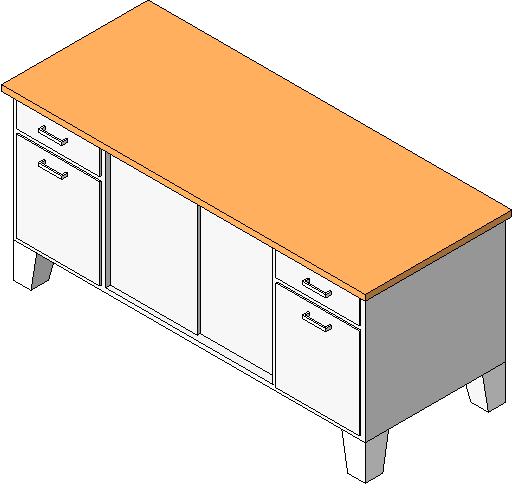 Desk Credenza revit family free download