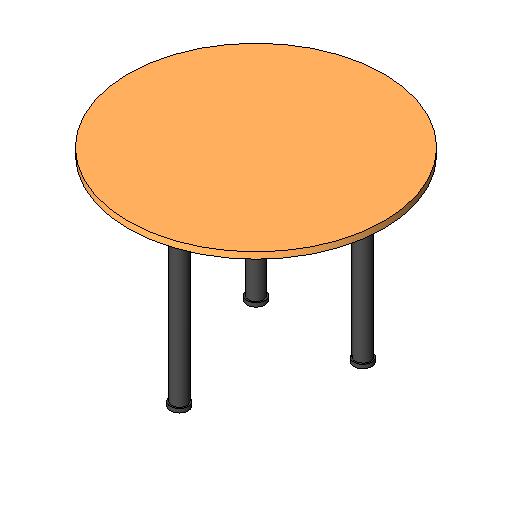 Table - Meeting Round revit family free download