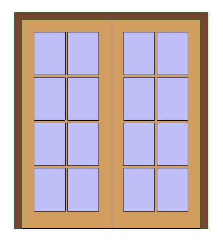 Double Full Glass Door w Grid revit family free download
