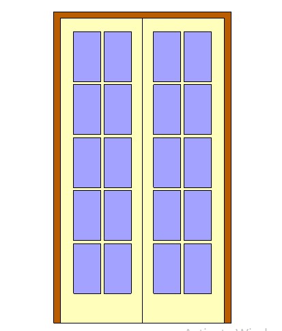 Double Full Glass Door w Grid 2 revit family free download