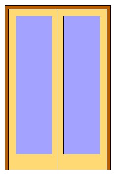 Double Shutter Door with Glass Panels revit family free download
