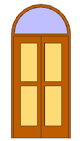 Double Shutter-Arch Door revit family free download