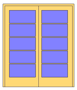 Double Shutter-Full Glass Door revit family free download