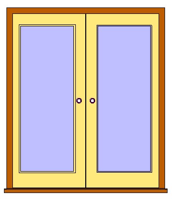 Ext Double Full Glass Door revit family free download