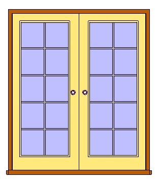 Ext Double Full Glass Door w Grid revit family free download