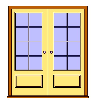Ext Double Full Glass Door w Grid 2 revit family free download