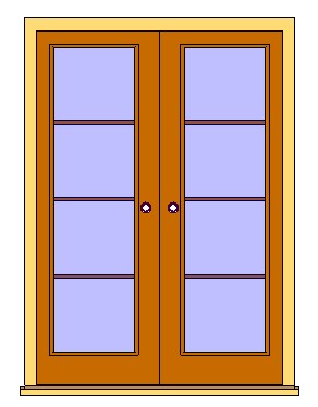 Ext Double Full Glass Door w Grid 3 revit family free download