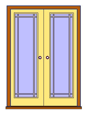 Ext Double Full Glass Door w Grid 4 revit family free download