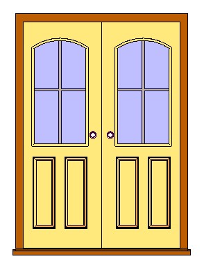Ext Double half Glass Door w Grid 2 revit family free download