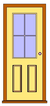 Ext Single 2 panel & Half Glass Door w grid 1 revit family free download