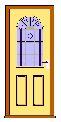 Ext Single 2 panel & Half Glass Door w grid 2 revit family free download