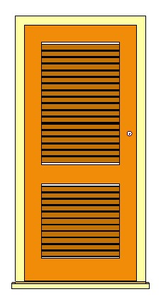 Ext Single 2 panel Louvre Door revit family free download
