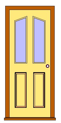 Ext Single 4 panel Door w 2 Panel Glass revit family free download