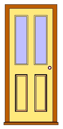 Ext Single 4 panel Door w 2 Panel Glass 2 revit family free download