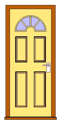 Ext Single 4 panel w glass Door revit family free download