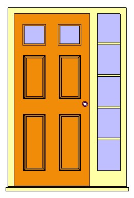Ext Single 6 Panel Door w 2 panel Glass revit family free download