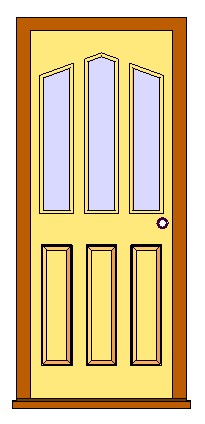 Ext Single 6 Panel Door w 3 Panel glass revit family free download