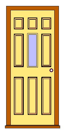 Ext Single 9 Panel Door w 1 Panel glass revit family free download