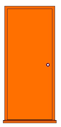 Ext Single Flush Fire Escape Door revit family free download