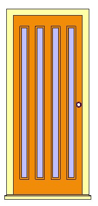 Ext Single ver 4 panel glass Door revit family free download
