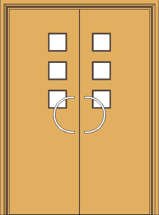 Int Double Door w 3 panel vision light revit family free download