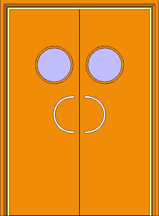 Int Double Door w round vision light revit family free download