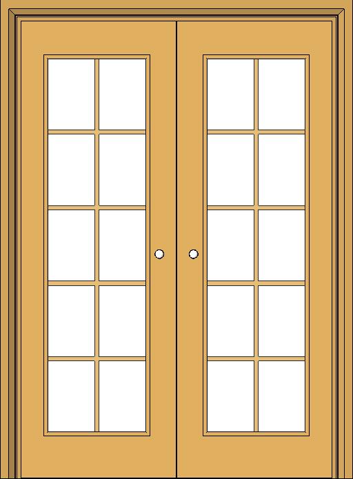 Int Double Full Glass Door w grid revit family free download