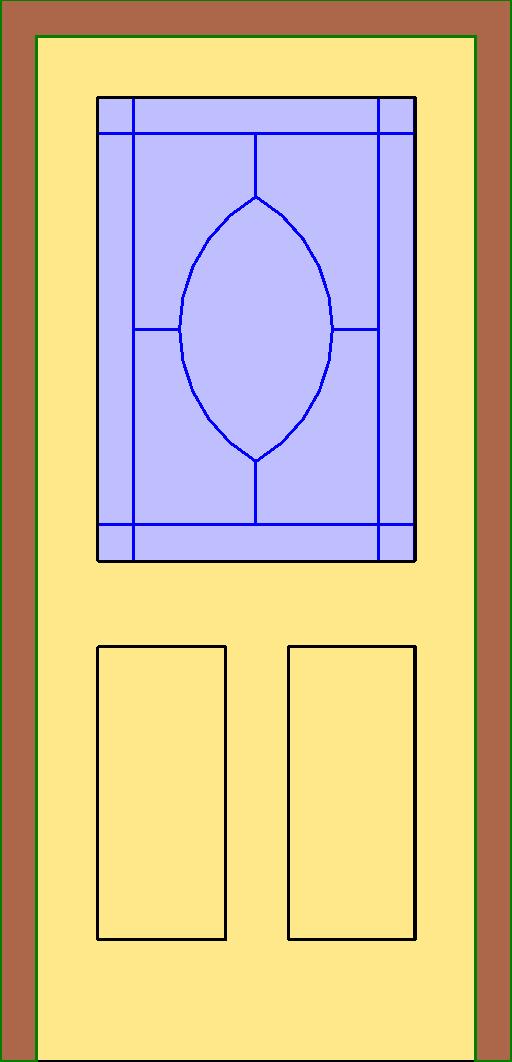 Single Decorative Door 3 panel revit family free download