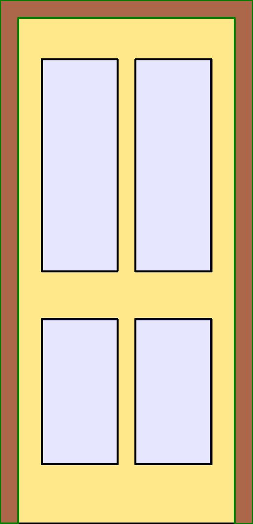 Single Door 4 Panle Glass revit family free download
