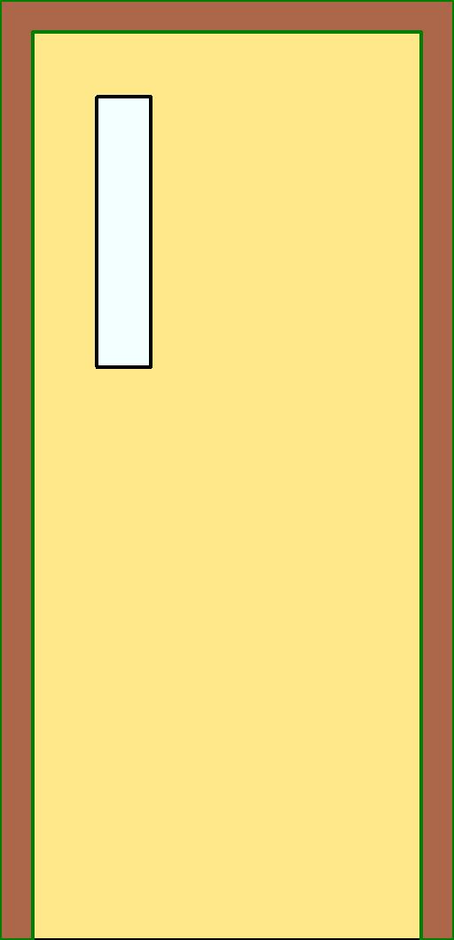Single Flush Door w Vision revit family free download